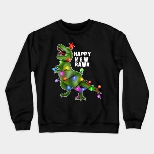 Happy new rawr trex Christmas tree Crewneck Sweatshirt